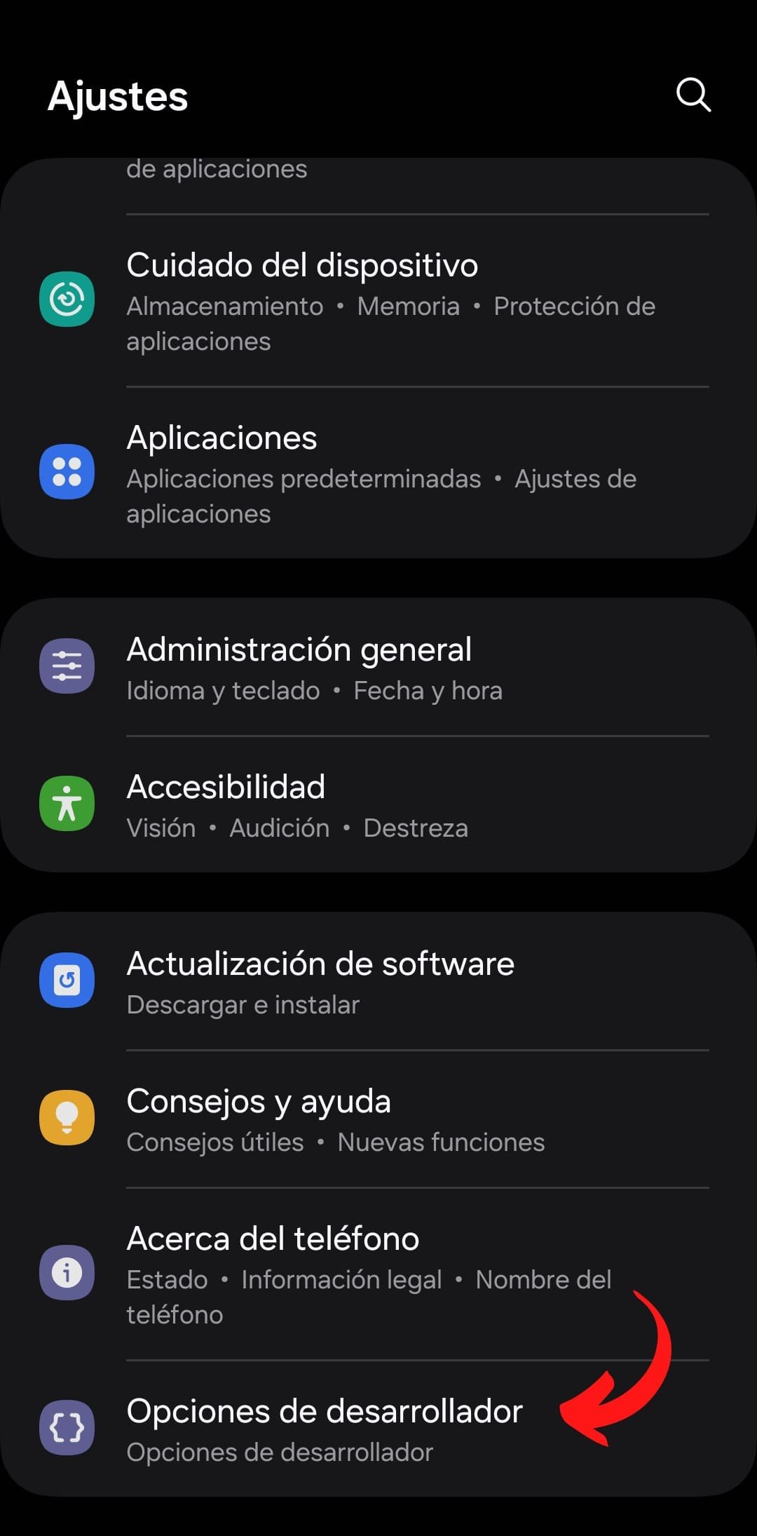 activar modo desarrollador android