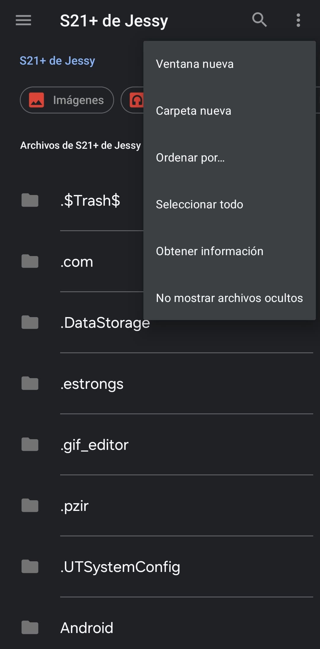 administrador de archivos android