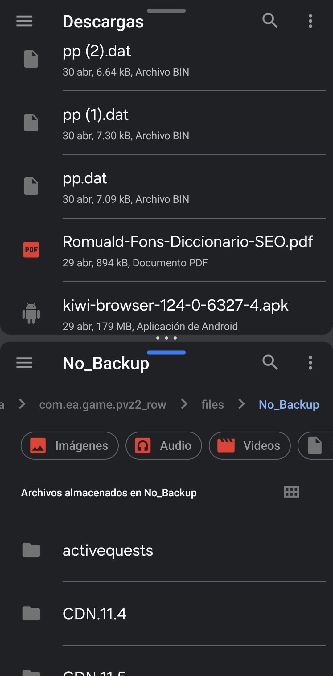 mover archivos android data