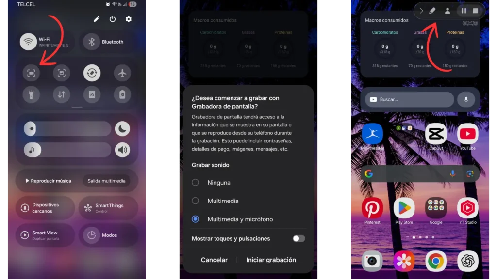 grabar video pantalla android